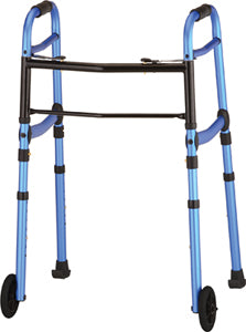 Folding Walker W/5" Wheels Blue, Walkers Skis & Bag