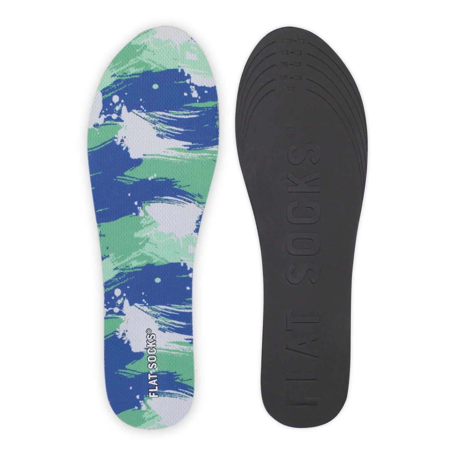 NEW! FLAT SOCKS Blue Brush Stroke