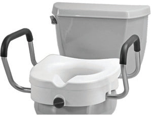 Raised Toilet Seat 5" Locking W/ Arms