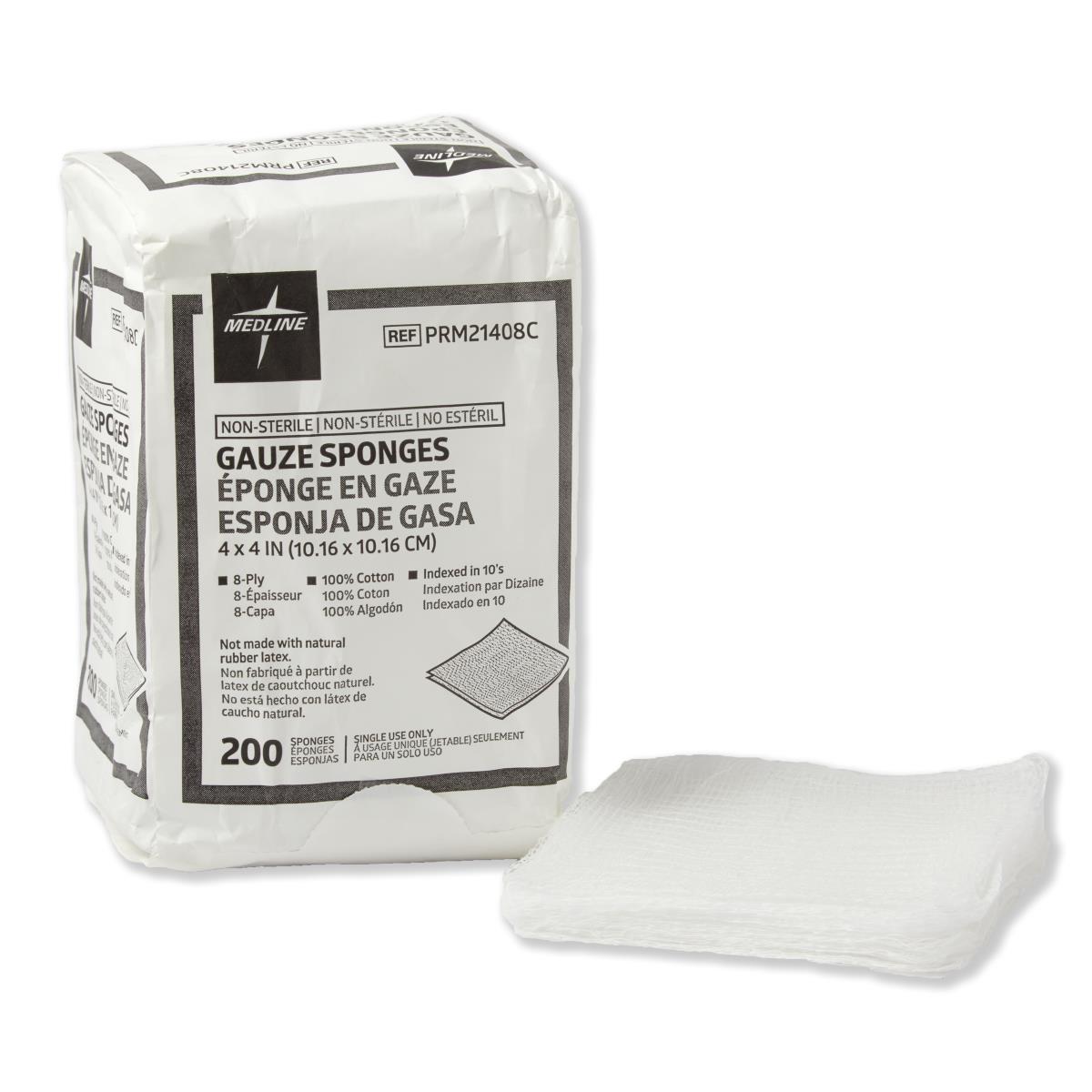 Gauze Sponges 2X2, Non-Sterile, 200/Sleeve