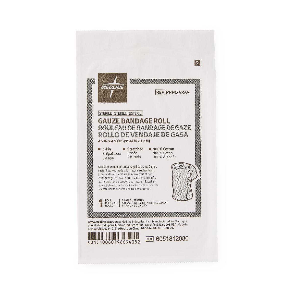 Fluff Bandage Roll, Sterile, 4.5"X4.1Yd