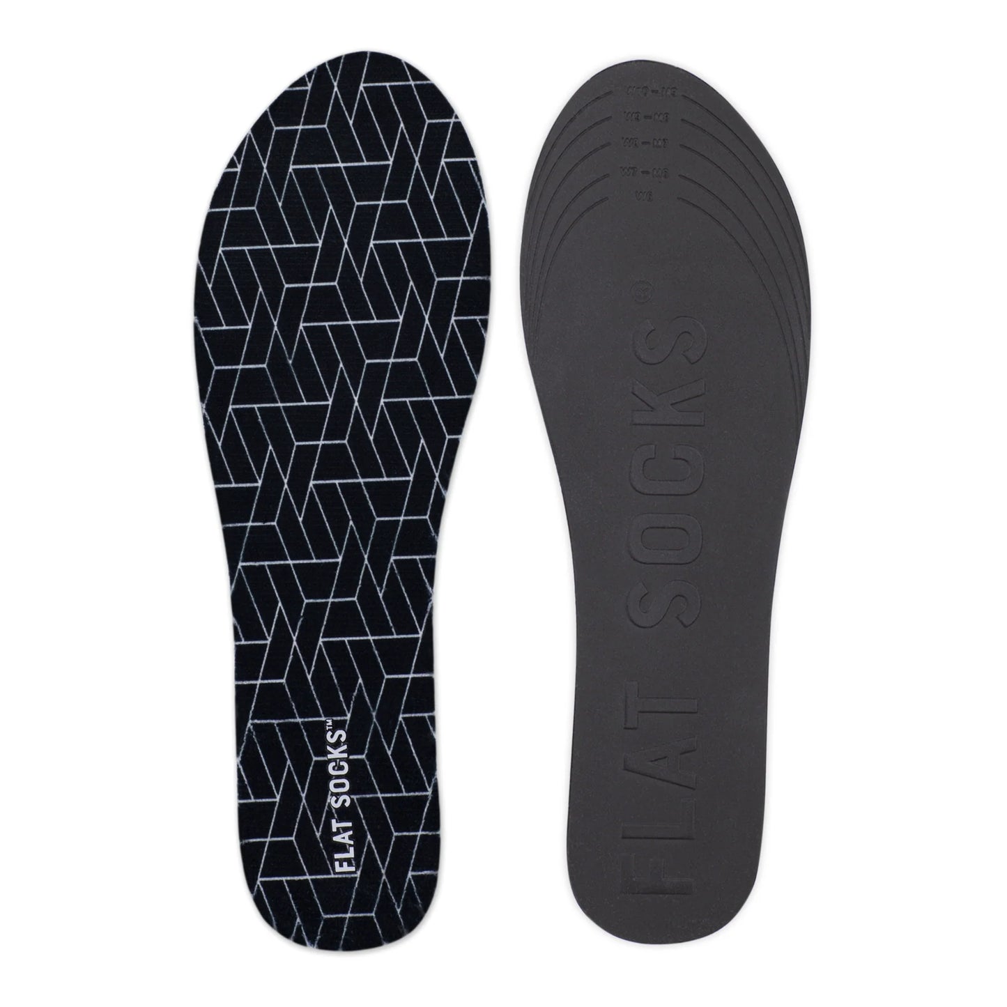 FLAT SOCKS Black Pattern - Extra Large