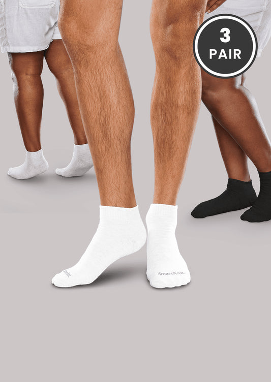 Seamless Mini Crew Socks for Adults - Black, White, and Grey 3 Pack