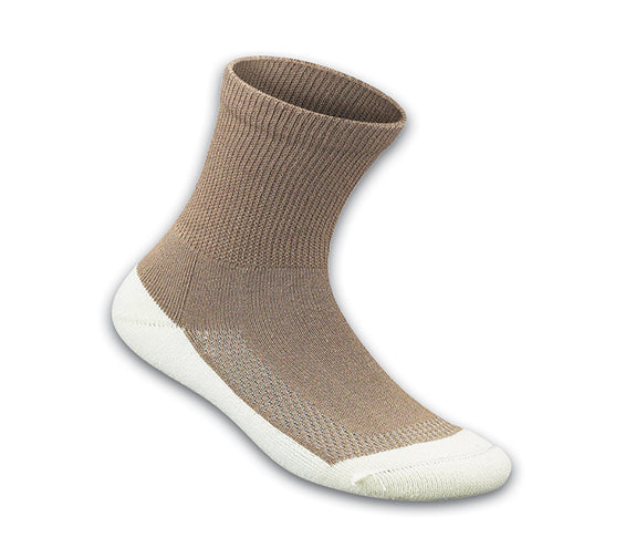 bioSoft Padded Sole Diabetic Socks, Khaki/White