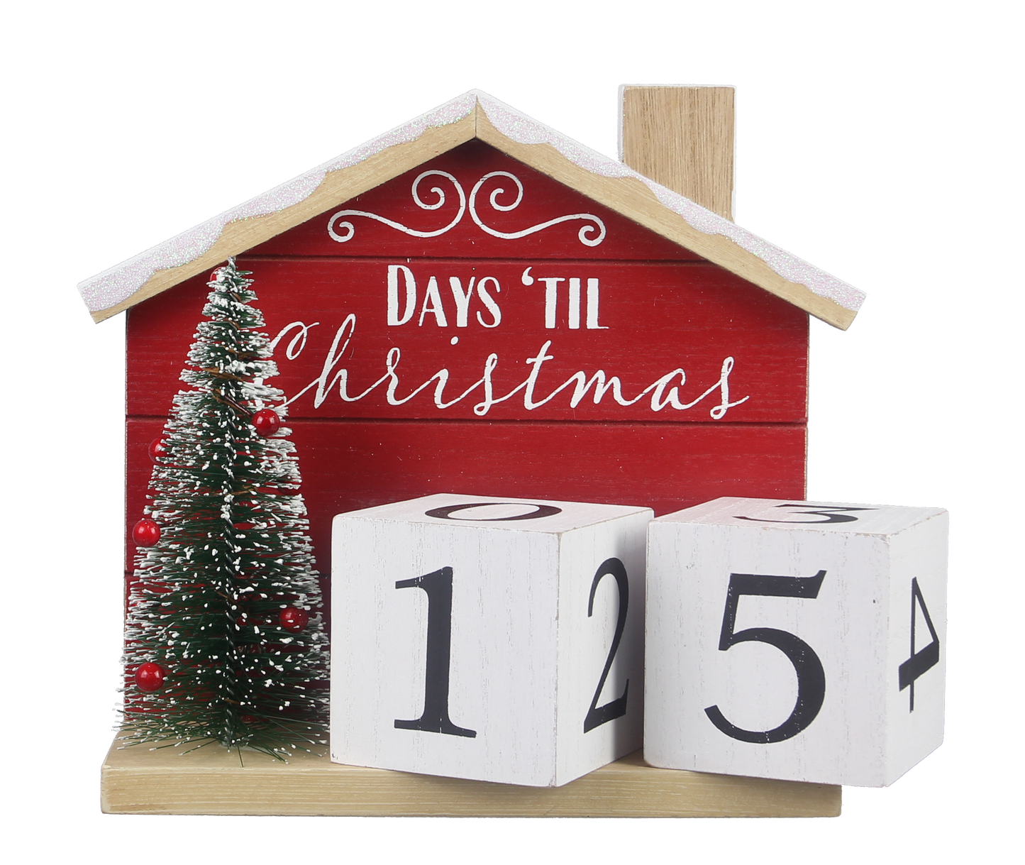 Wood Christmas House Countdown Calendar