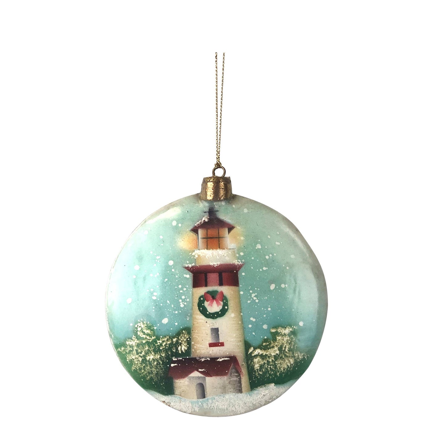 Christmas Capiz Christmas Lighthouse Ornament