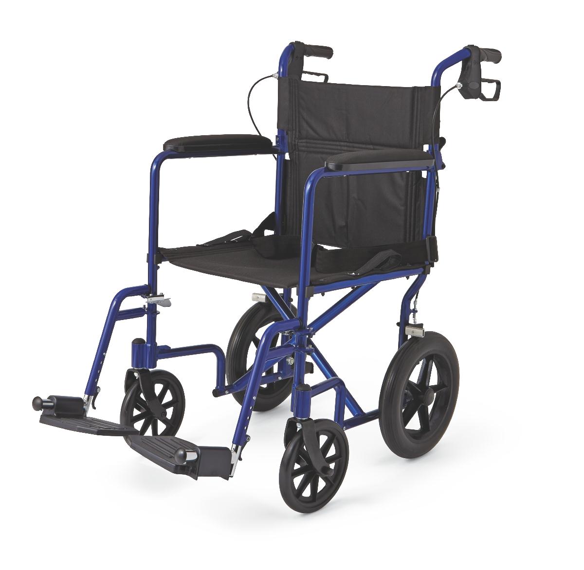 Aluminum Transport Chair (12 inch Wheels and Hand Brakes)