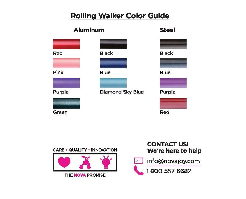 ZOOM Rolling Walker - Many sizes & colors in stock!