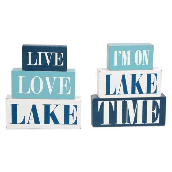 Stacking Lake Signs