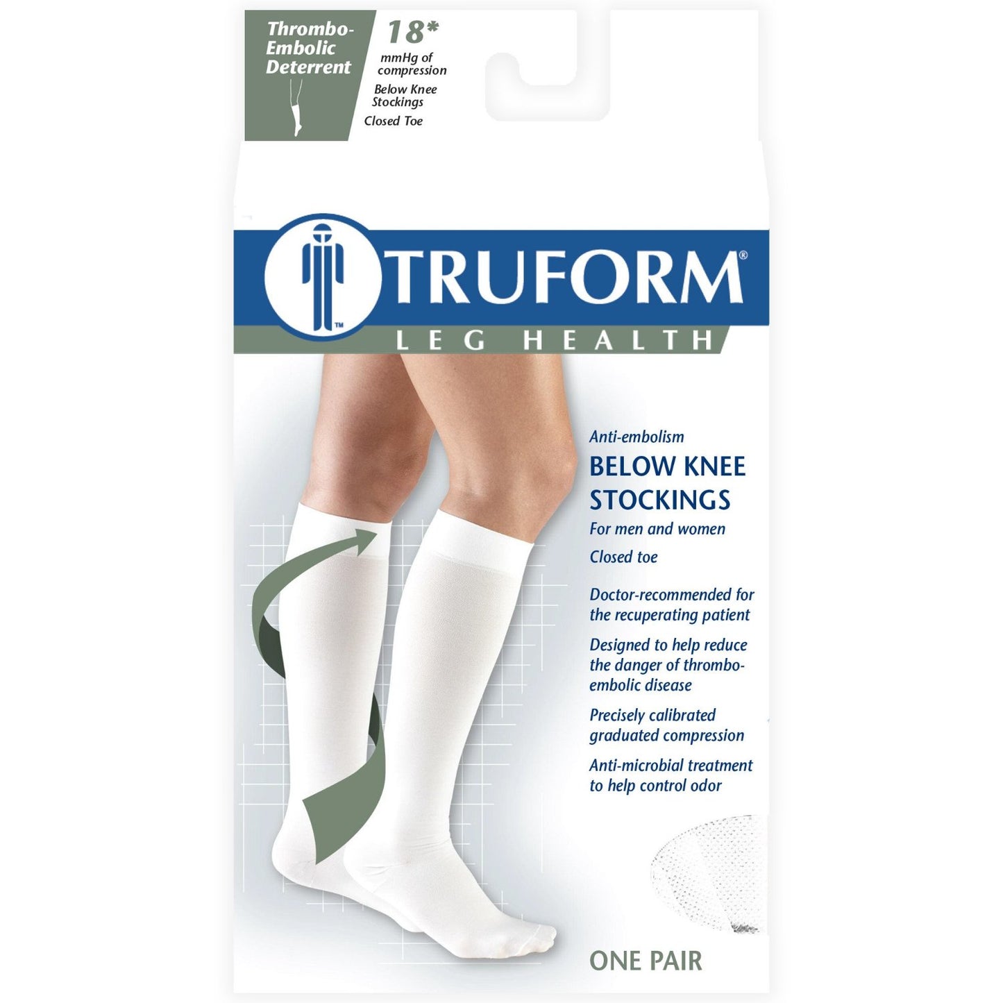 TruForm 18*mmhg Anti-Embolism Below Knee Compression Stockings